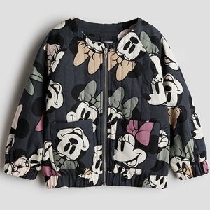 H&M Disney Minnie Mouse quilted bomber jacket girls